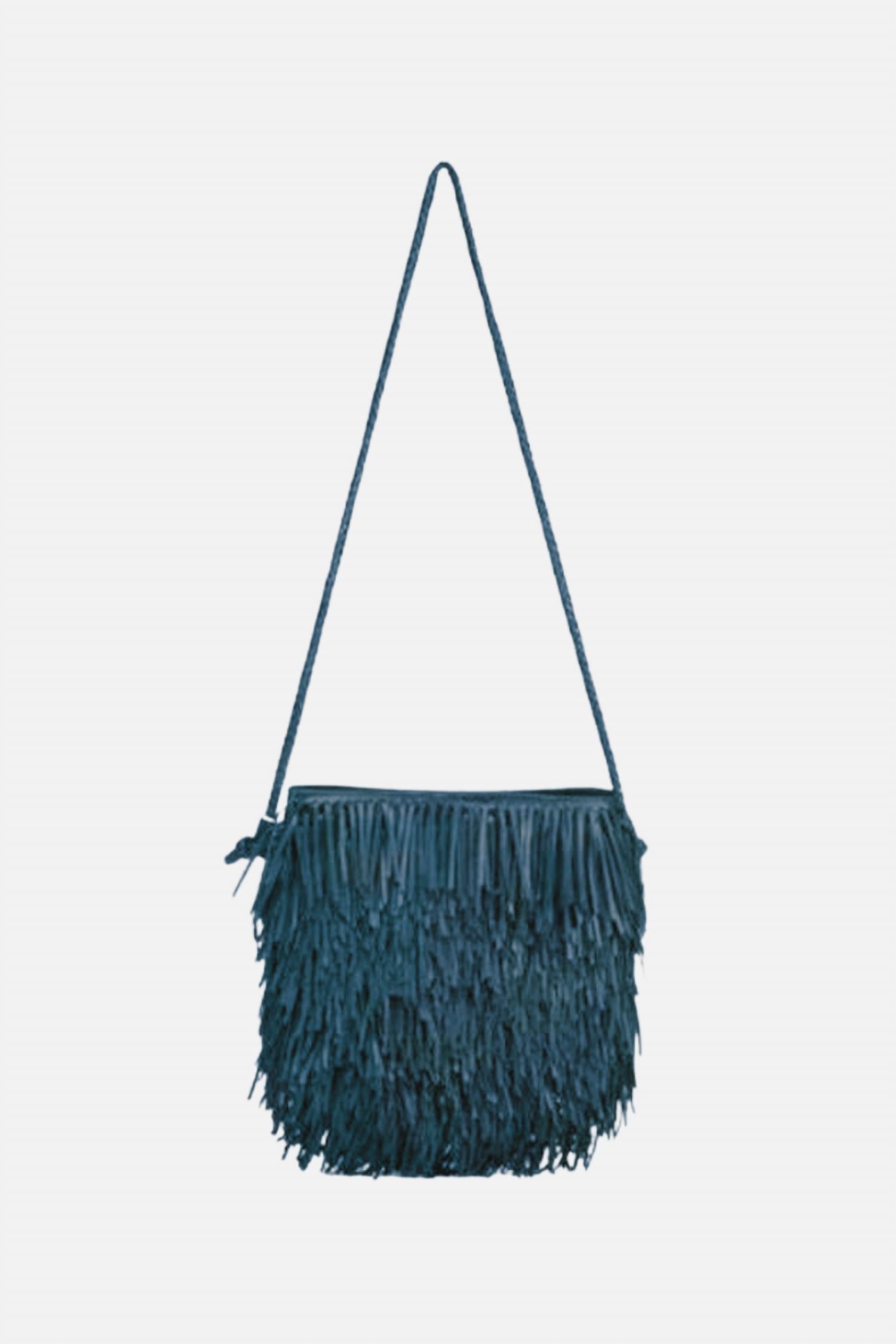 Women's Fringe Hobo Bag In Forest