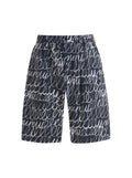 Marni Scribbled Popeline Drawstring Shorts - Black