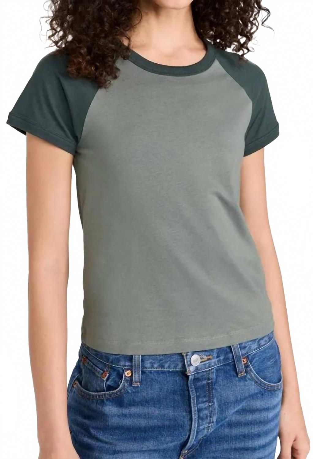 Raglan Baseball Tee In Juniper Mix