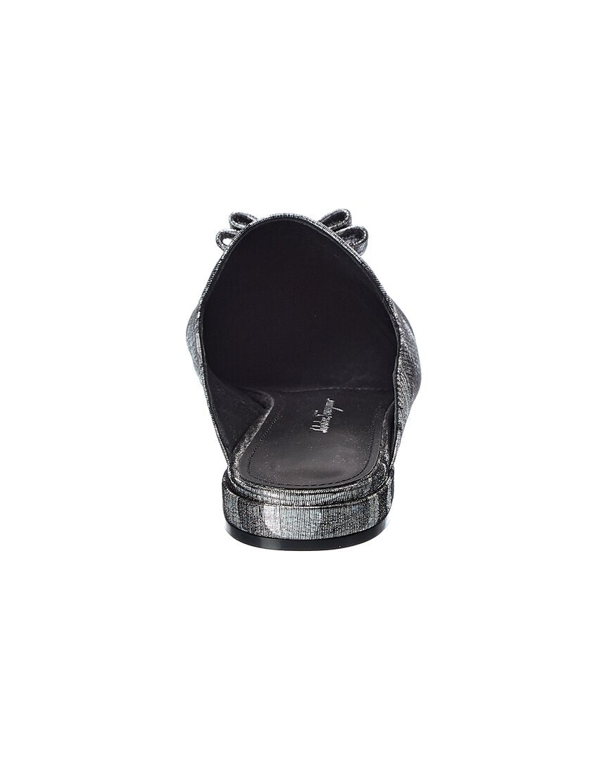 Ferragamo Double Bow Suede Mule