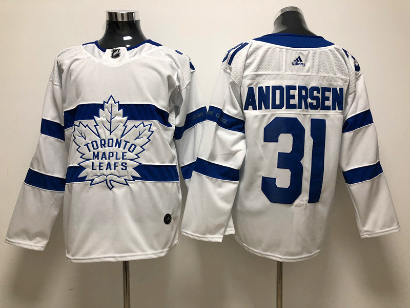 Men's Toronto Maple Leafs Frederik Andersen #31 White Player Game jersey