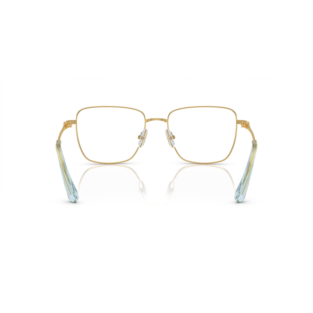 0Sk1003 Thin Gold-Toned Metal Sunglasses with Light Blue Accents