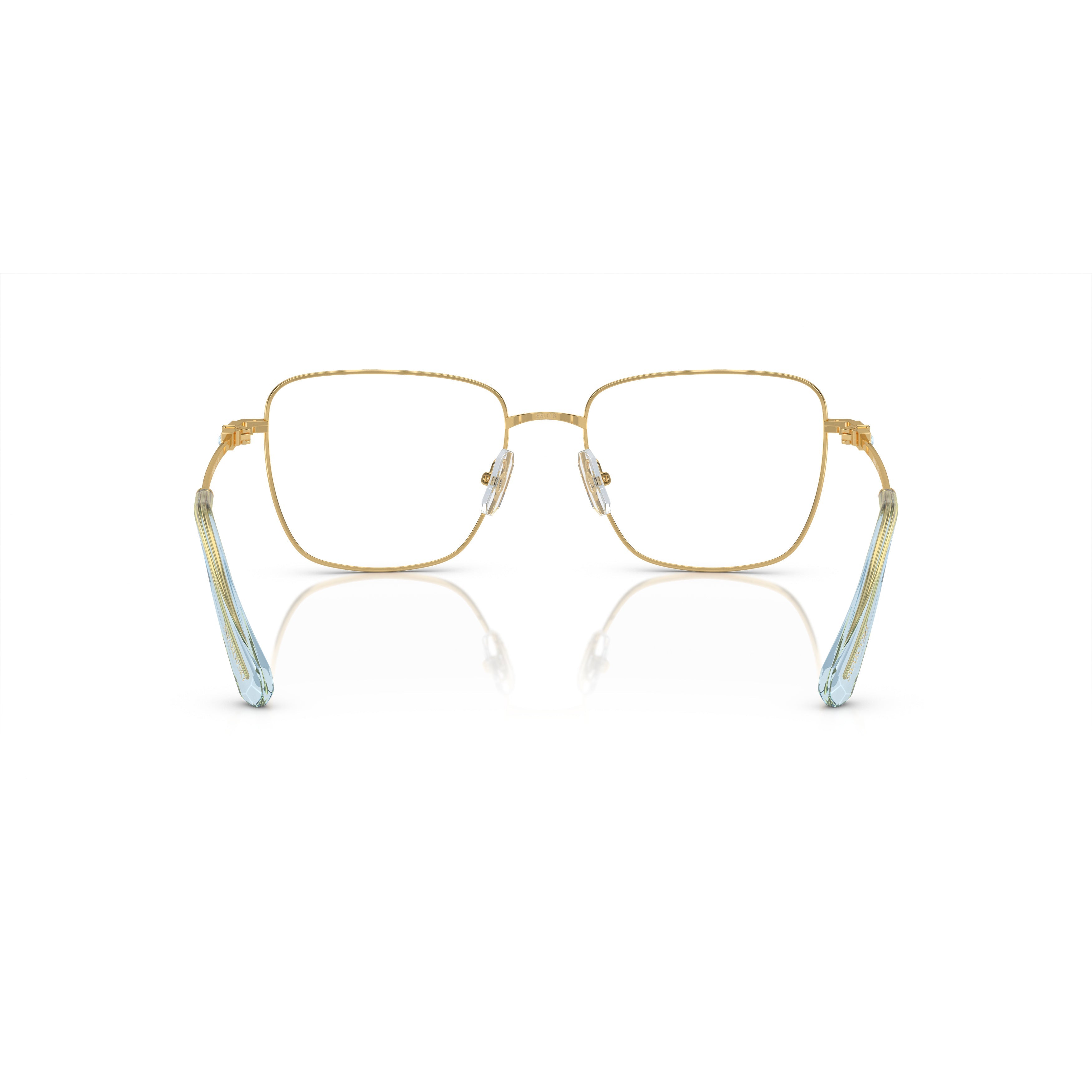 0Sk1003 Thin Gold-Toned Metal Sunglasses with Light Blue Accents