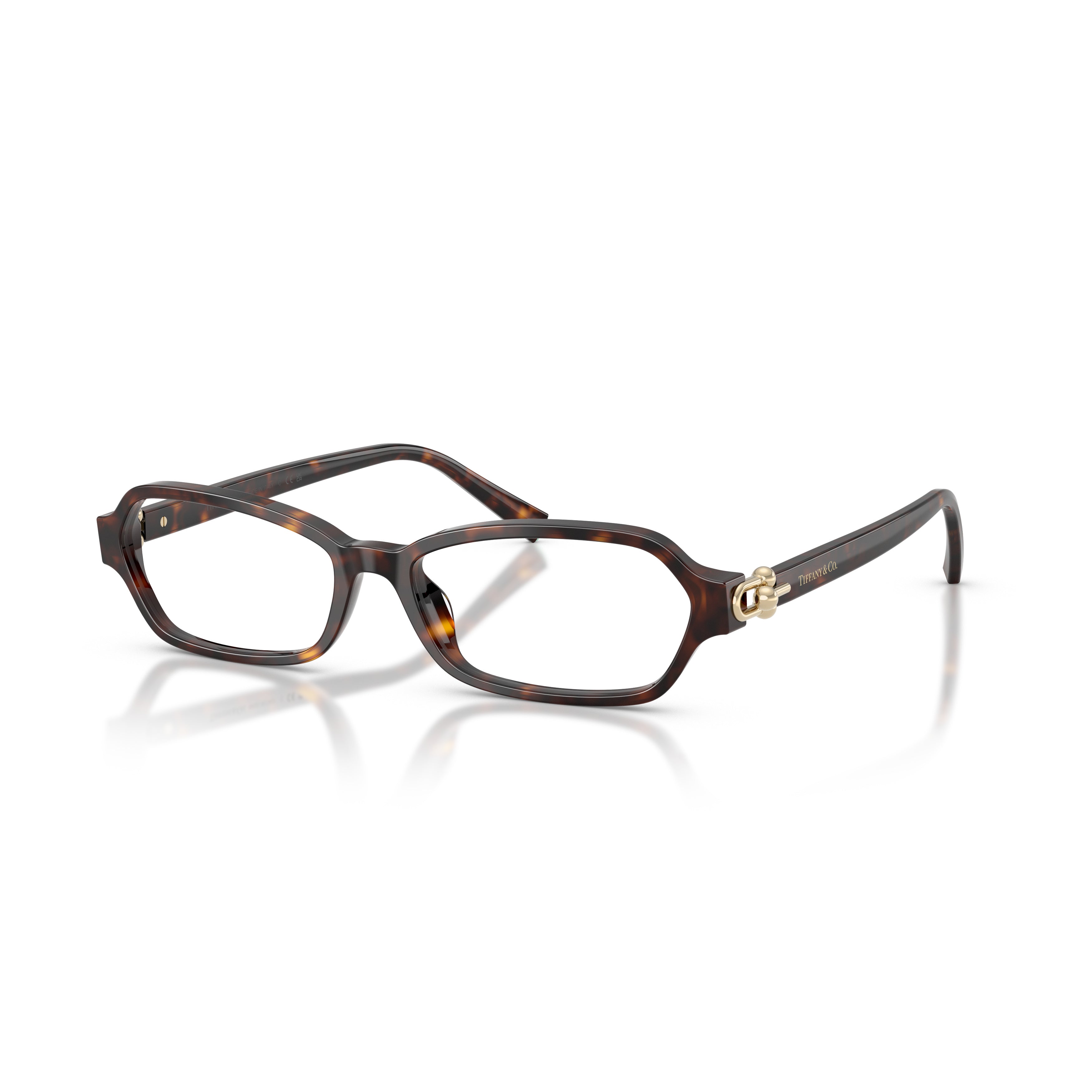 Rectangular Tortoiseshell Acetate Sunglasses With Gold Accents