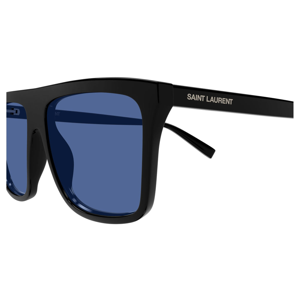 Bold Rectangular Frame Sunglasses With Deep Blue Lenses