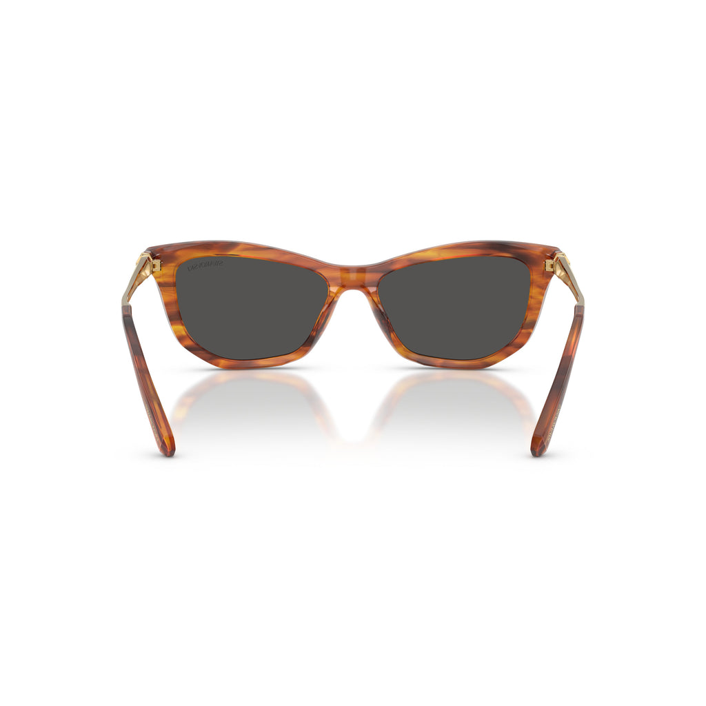 0Sk6057 Rectangular Tortoiseshell Acetate Sunglasses with Gold-tone Temples