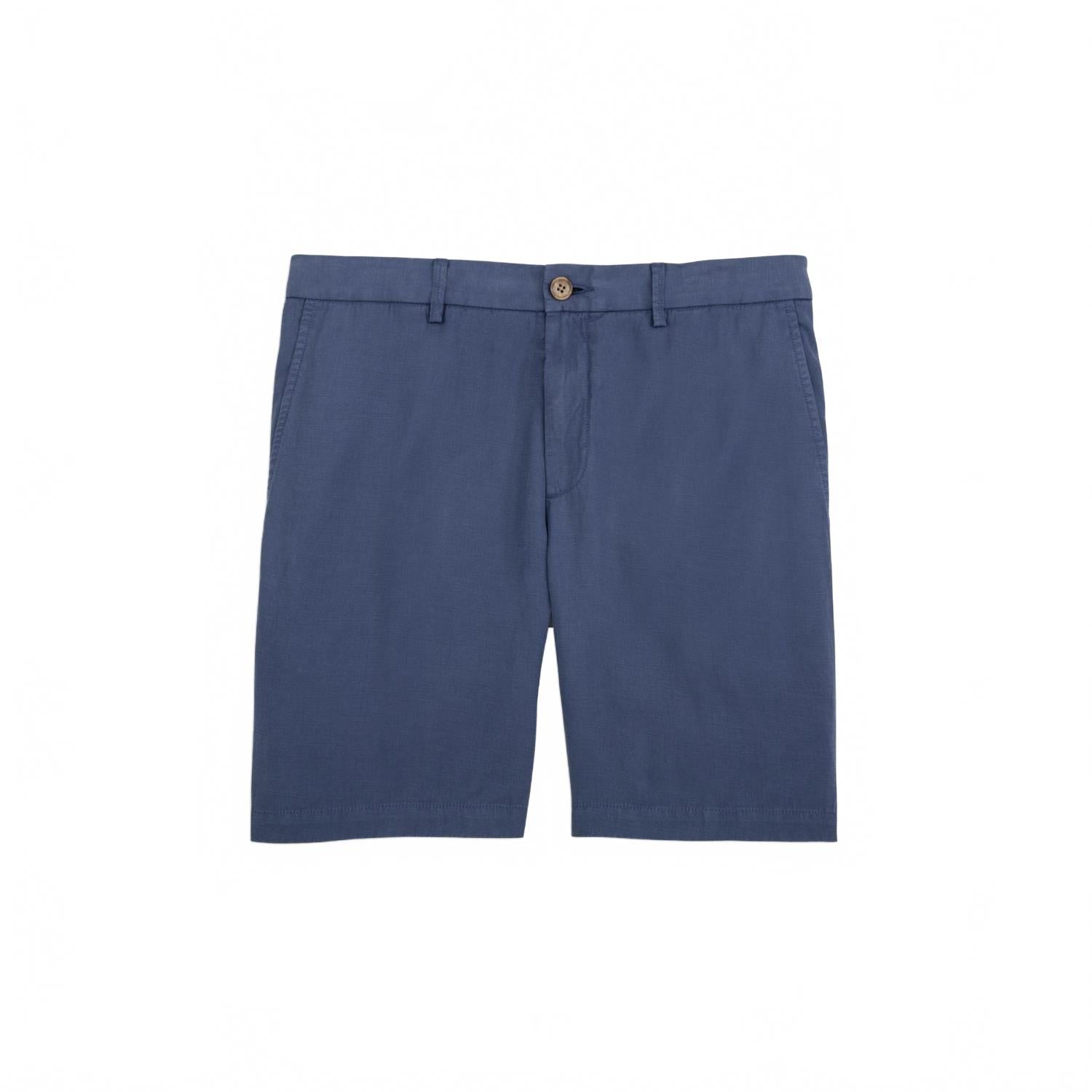 Men's Linen Blend Shorts In Navy
