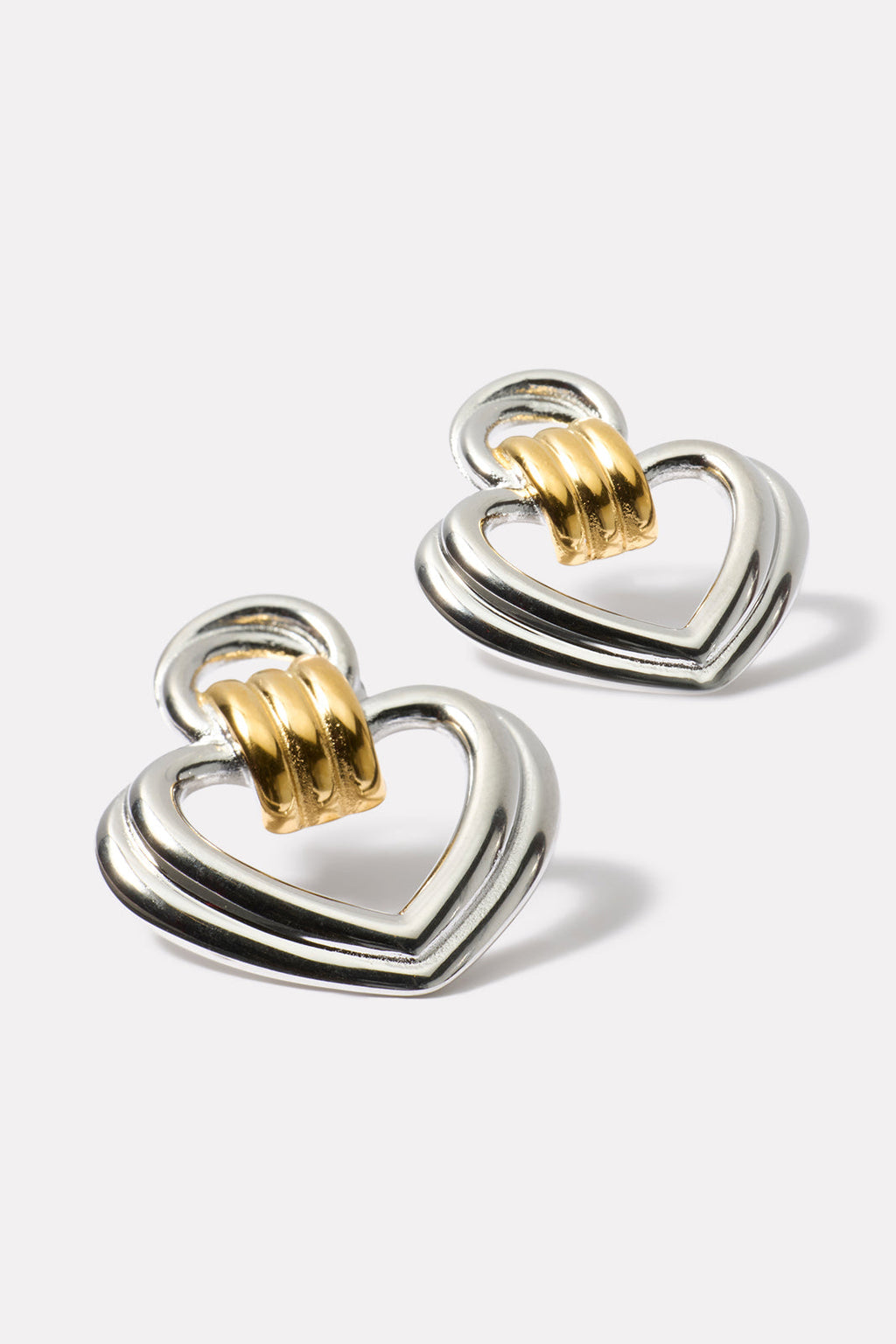 Women's Tia Two Tone Heart Earrings