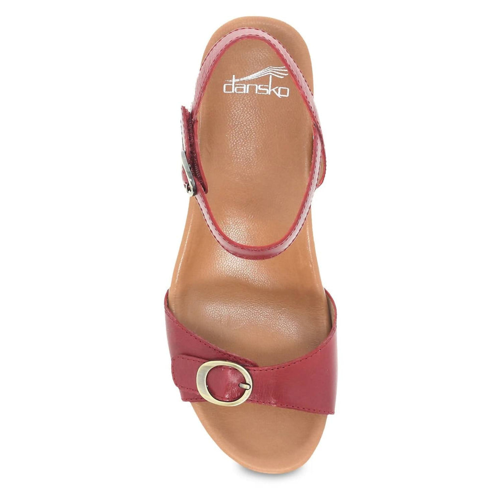 Women's Arielle Leather Wedge Sandals In Red Glazed