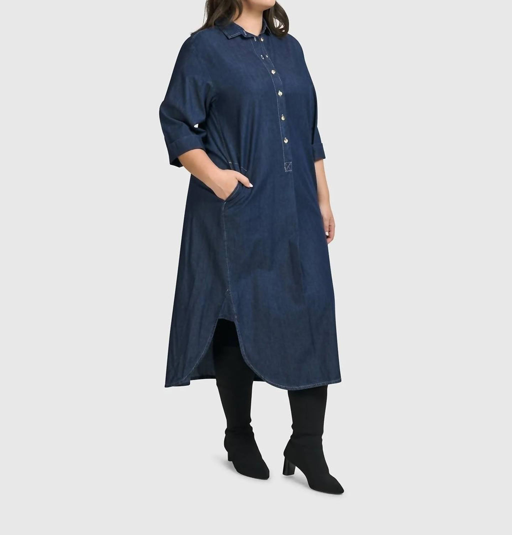 Joie Collared Dress In Denim