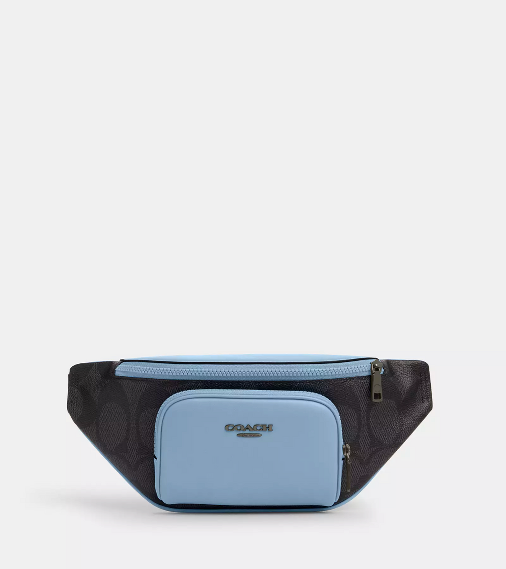 NWT Coach Racer Small Belt Bag Sling Bag In Signature Canvas & Smooth Leather