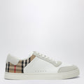 Burberry White And Check Leather Sneakers Men