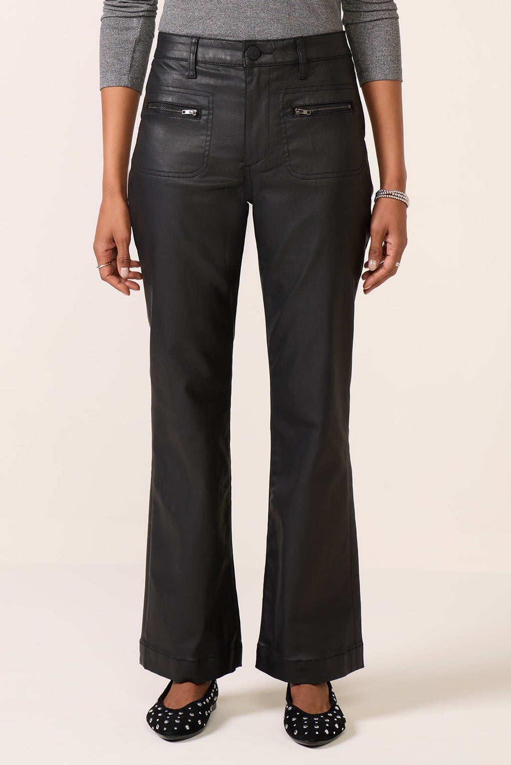 Women's Coated Kelsey w Zip Pants