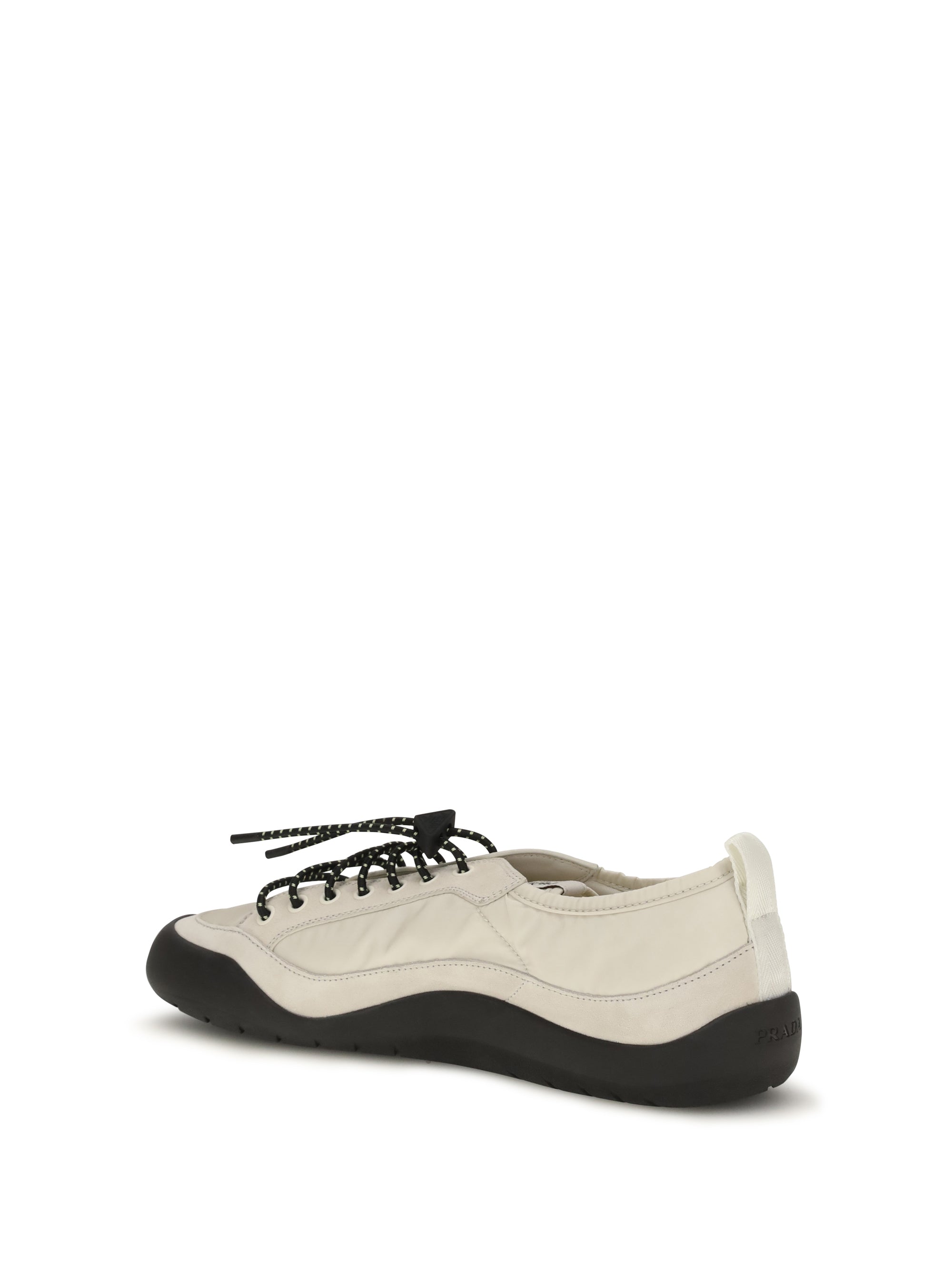 Prada Men Leather And Fabric Sneakers