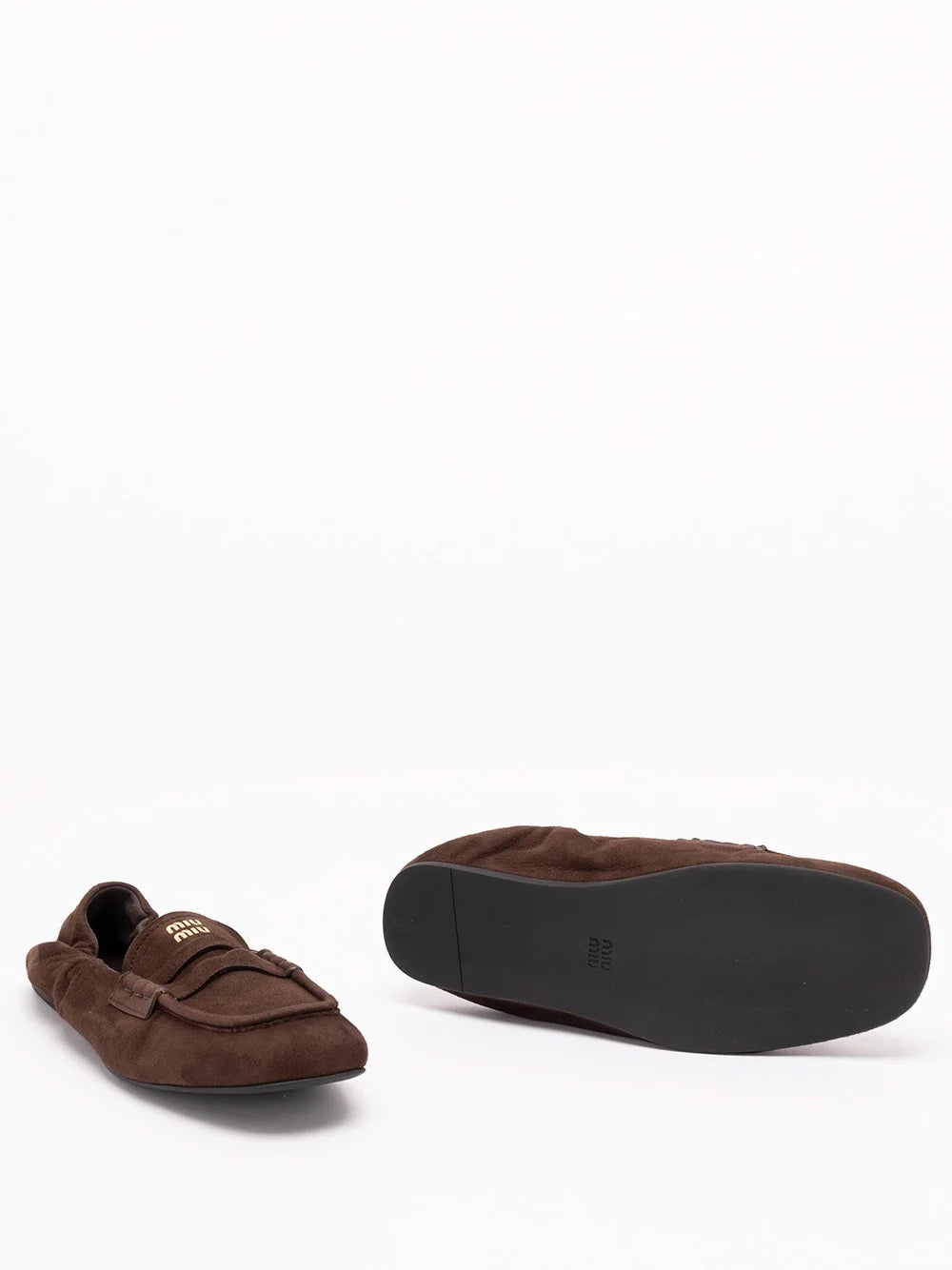Miu Miu Women Ruches Suede Loafers