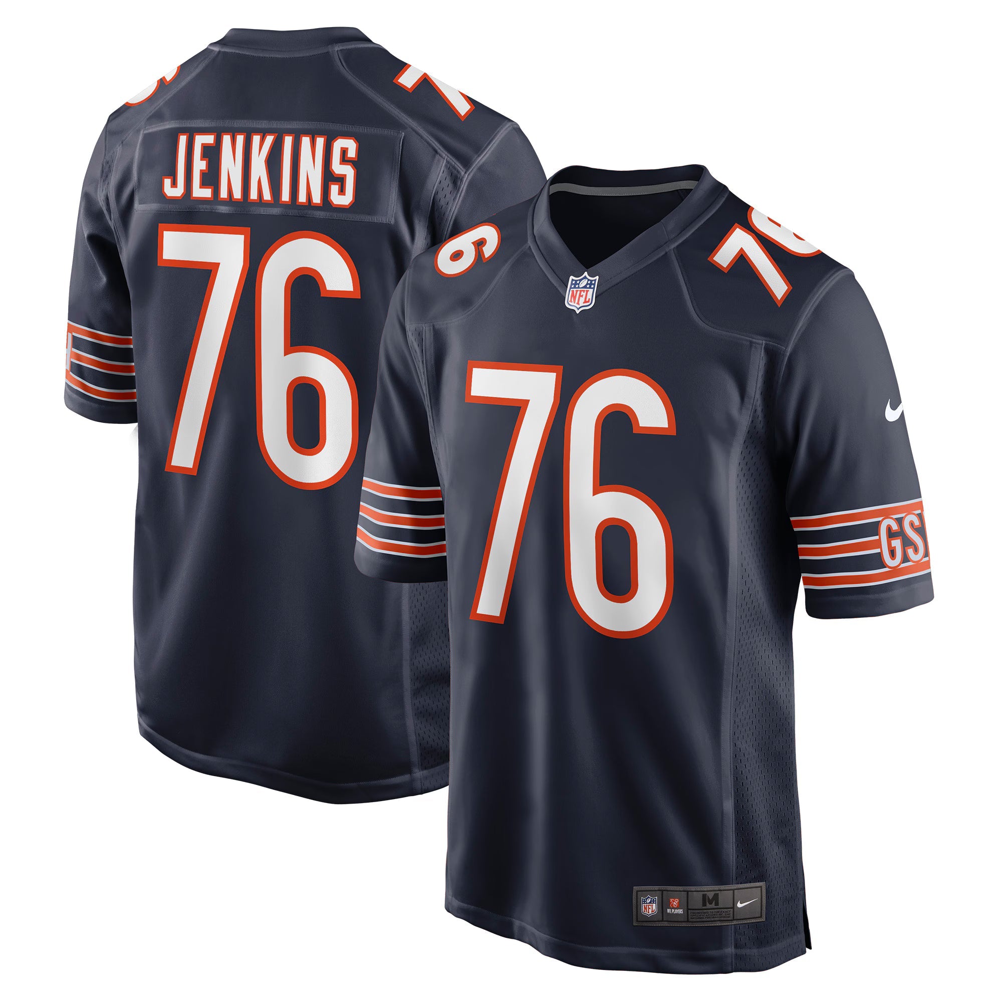 Chicago Bears Teven Jenkins Navy Game Jersey