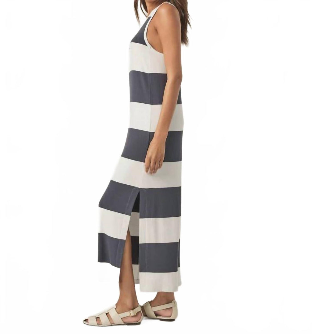 Jenna Stripe Dress In White/ink