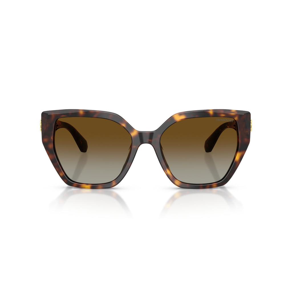 0Sk6044U Oversized Geometric Tortoiseshell Sunglasses with Crystal Embellishment