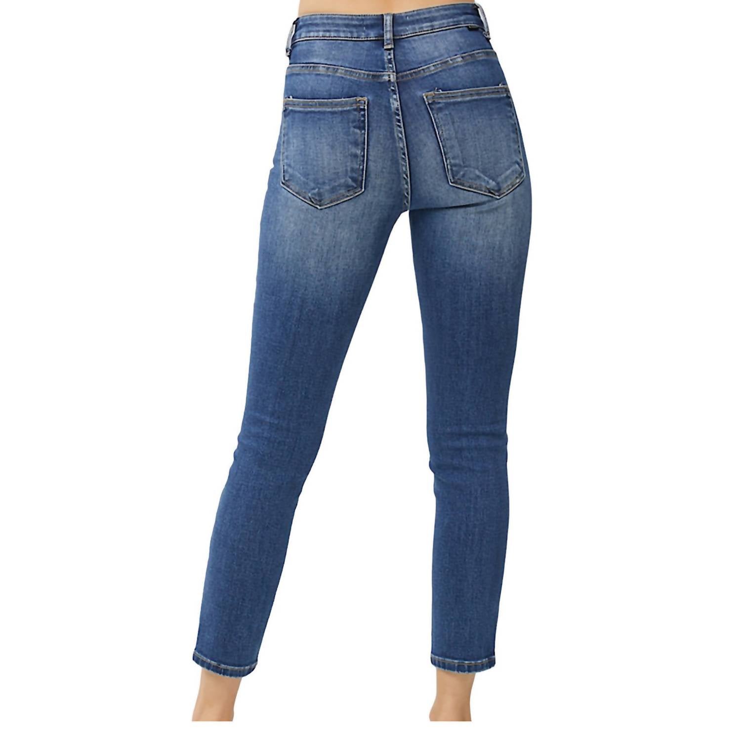 High Rise Basic Ankle Skinny Jeans In Dark Wash