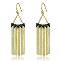 Gold+Ruthenium Brass Earrings with Top Grade Crystal in Clear