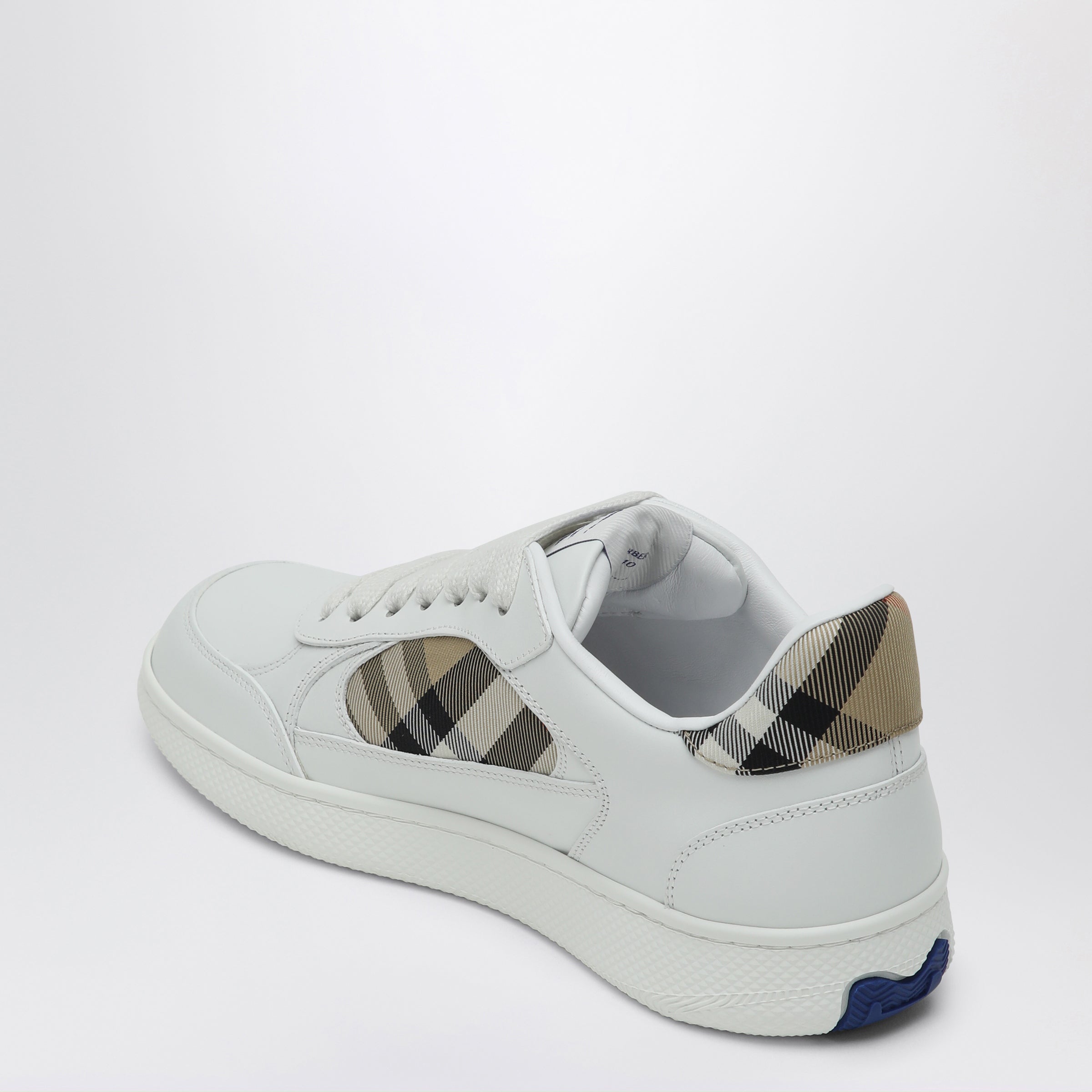 Burberry White Leather Sneaker Terrace And Check Women
