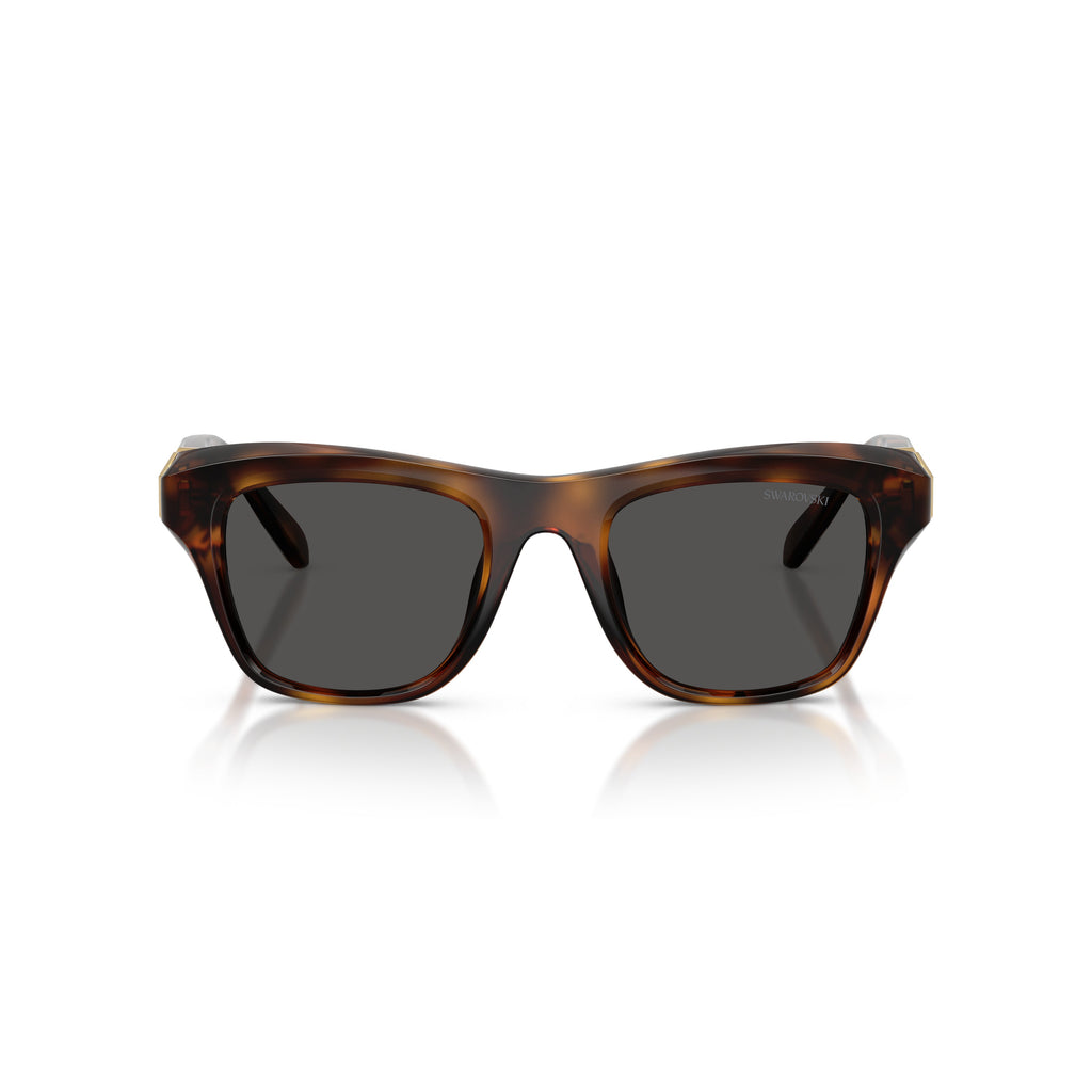 0Sk6056U Rectangular Tortoiseshell Sunglasses with Crystal Accents