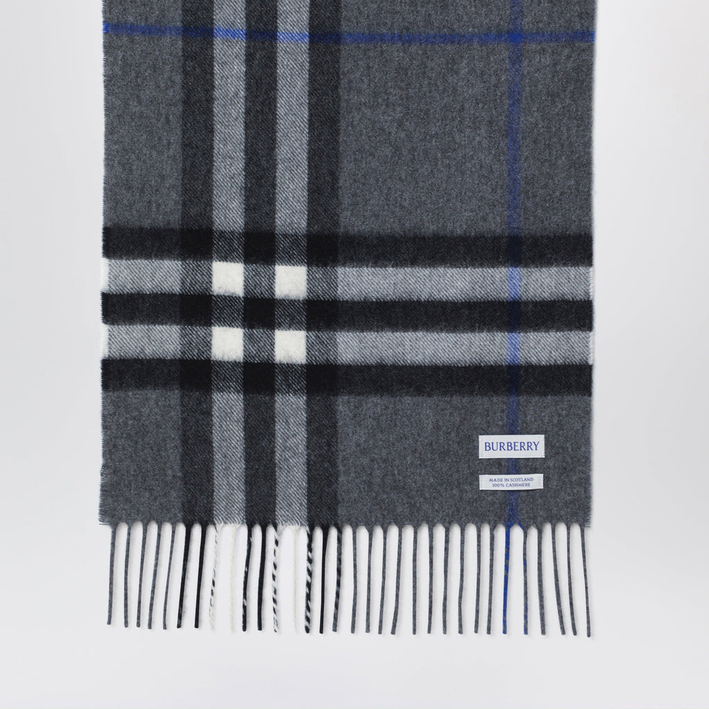 Burberry Check Cashmere Scarf In Marlborough Grey Men