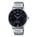 Casio Men’s Stainless Steel Watch Black Marble Pattern Dial - MTP-VT01DM-1AUDF