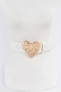Hammered Heart Shape Buckle Belt
