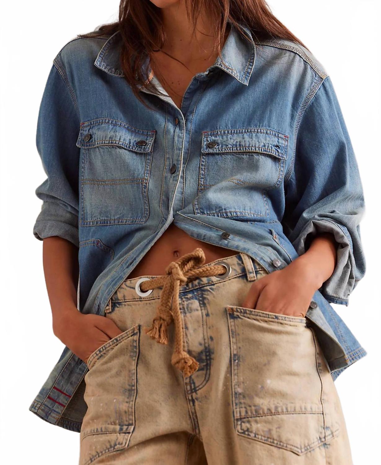 Moxie Low Slung Pull On Barrel Pants In Cowboy