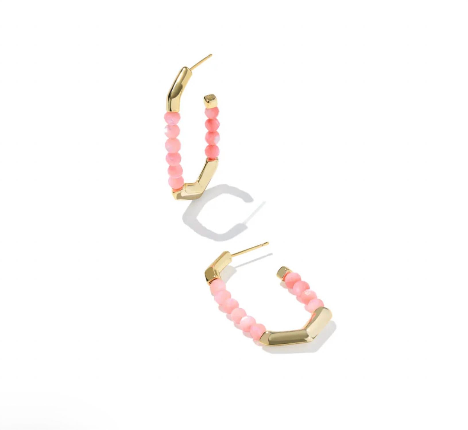 Women's Sylvia Hoop Earrings In Pink Chalcedony