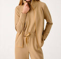 Basque Upf 50+ Full Zip Jacket In Heathered Iced Latte