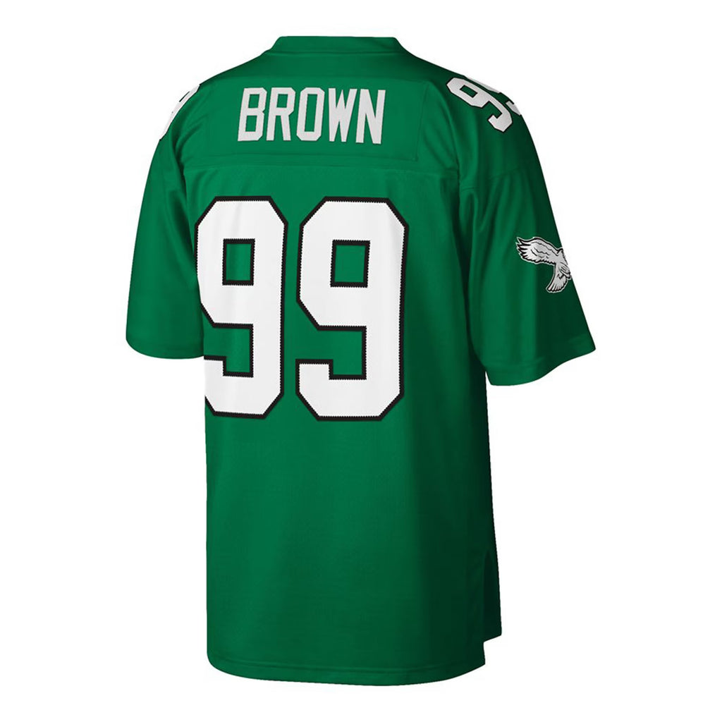Philadelphia Eagles Jerome Brown Mitchell & Ness Kelly Green Big & Tall 1990 Retired Player Replica Jersey