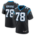 Carolina Panthers Popo Aumavae Black Team Game Jersey