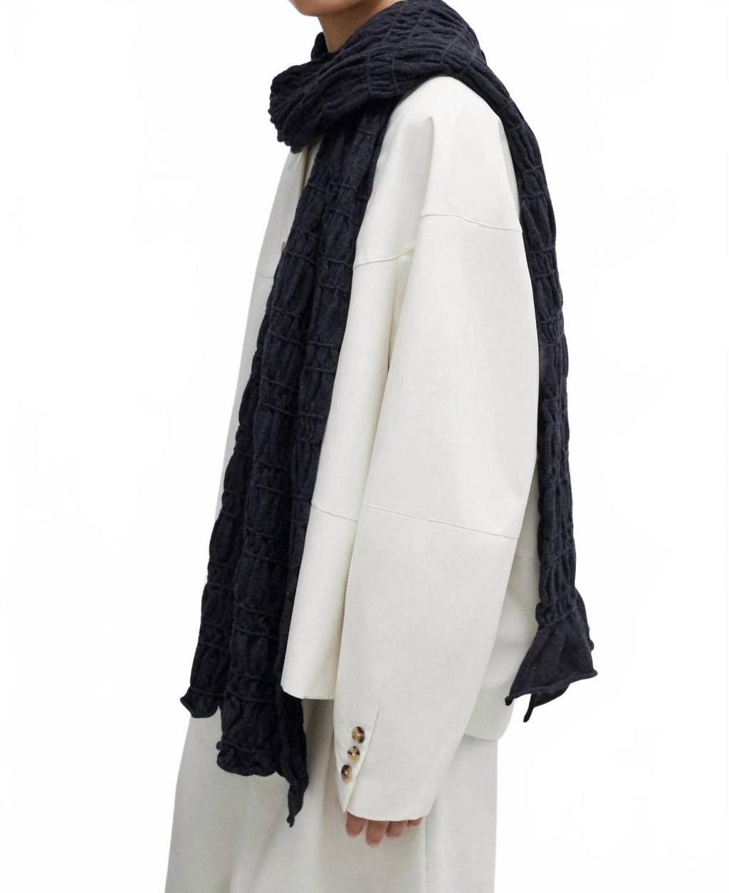 Women's Gathered Wrap In Anthracite