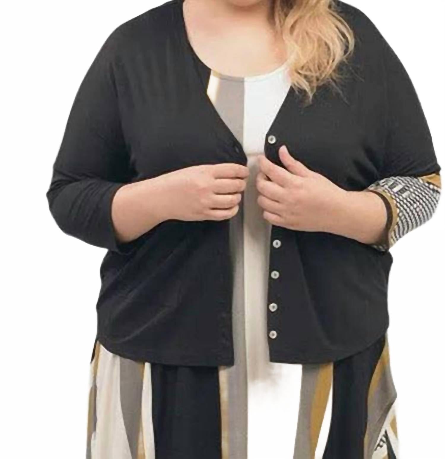 Kenna Crop Cardigan - Plus In Circles