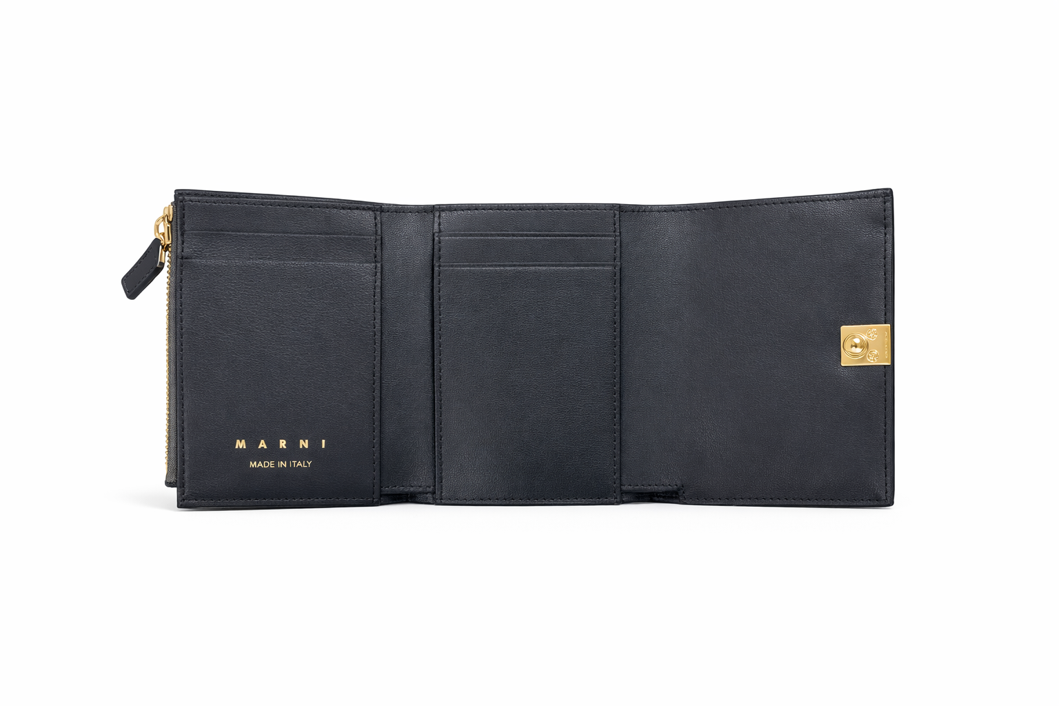 Marni Prisma Folded Leather Wallet - Cork Beige