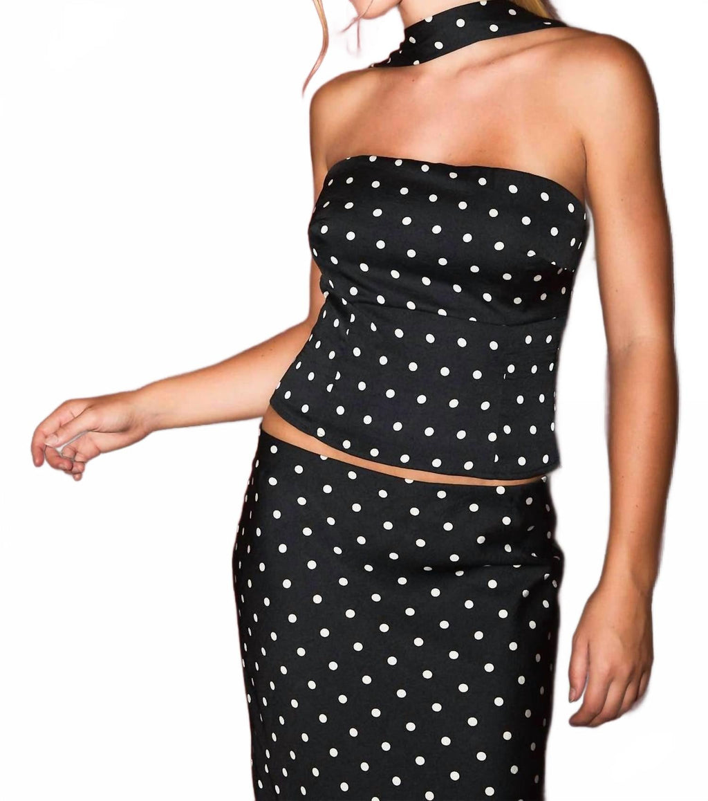 Dreamy Dot Corset Top In Black