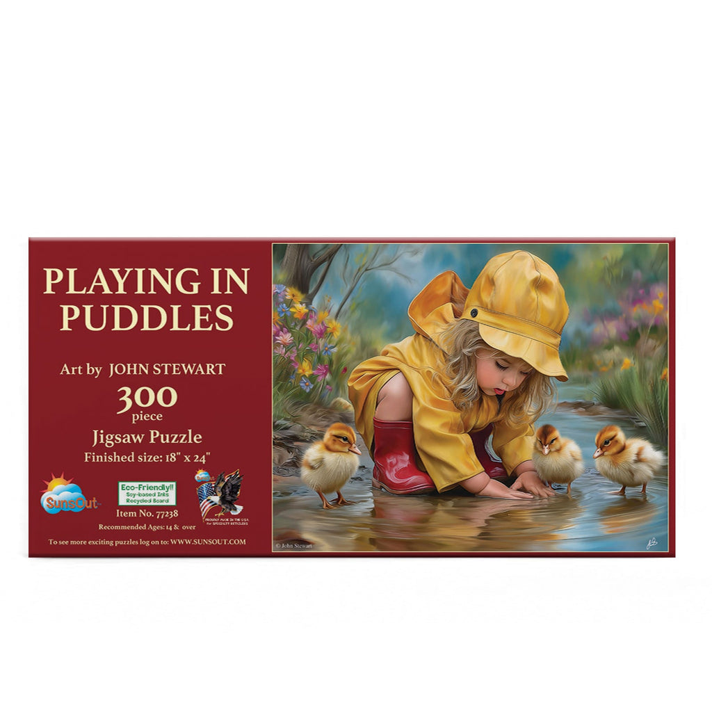 Playing in puddles 300 piece Jigsaw Puzzle for Adults