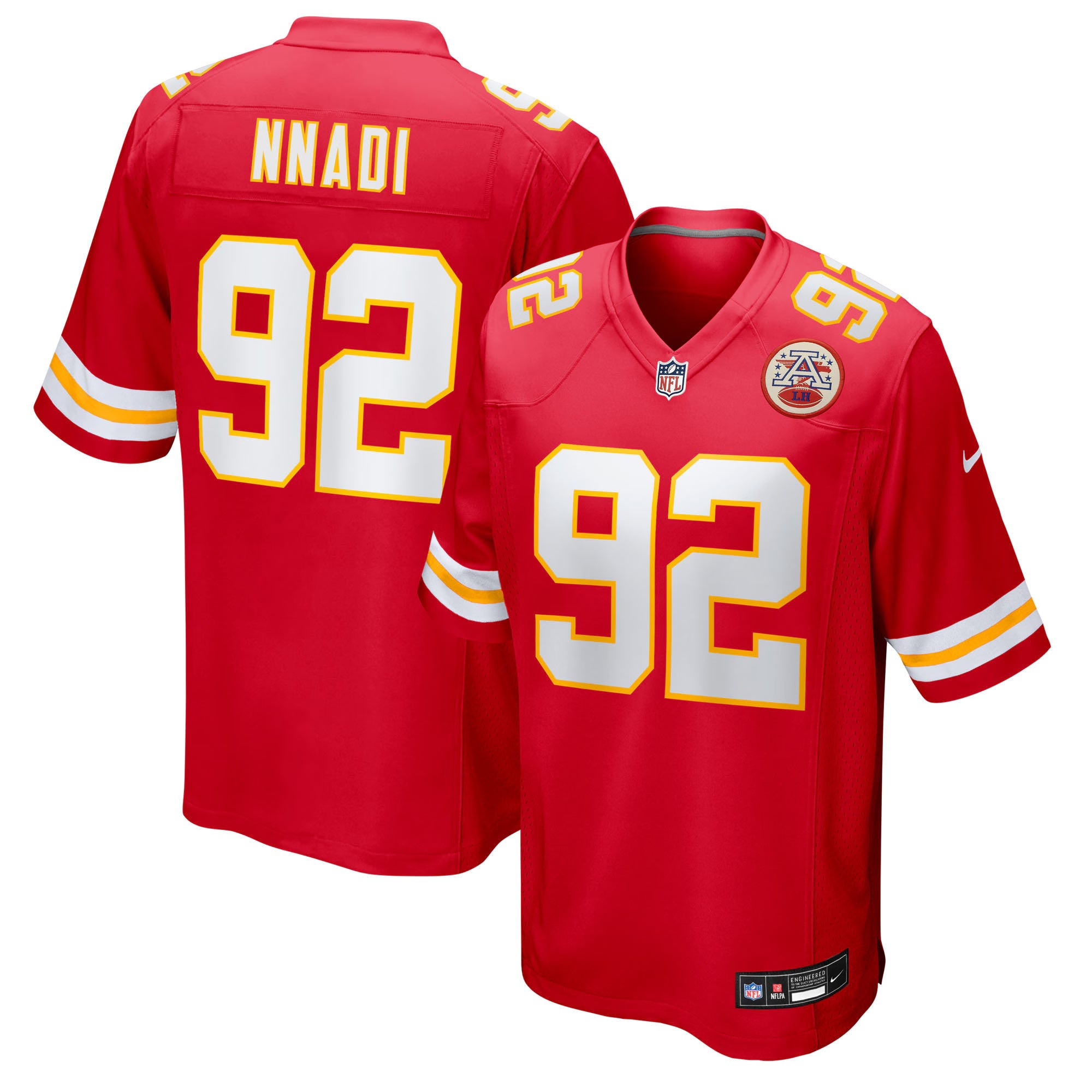 Kansas City Chiefs Derrick Nnadi Red Team Game Jersey