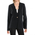 Scalloped Business One-Button Blazer In Black