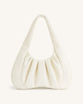 Ashley Ruched Shoulder Bag - White