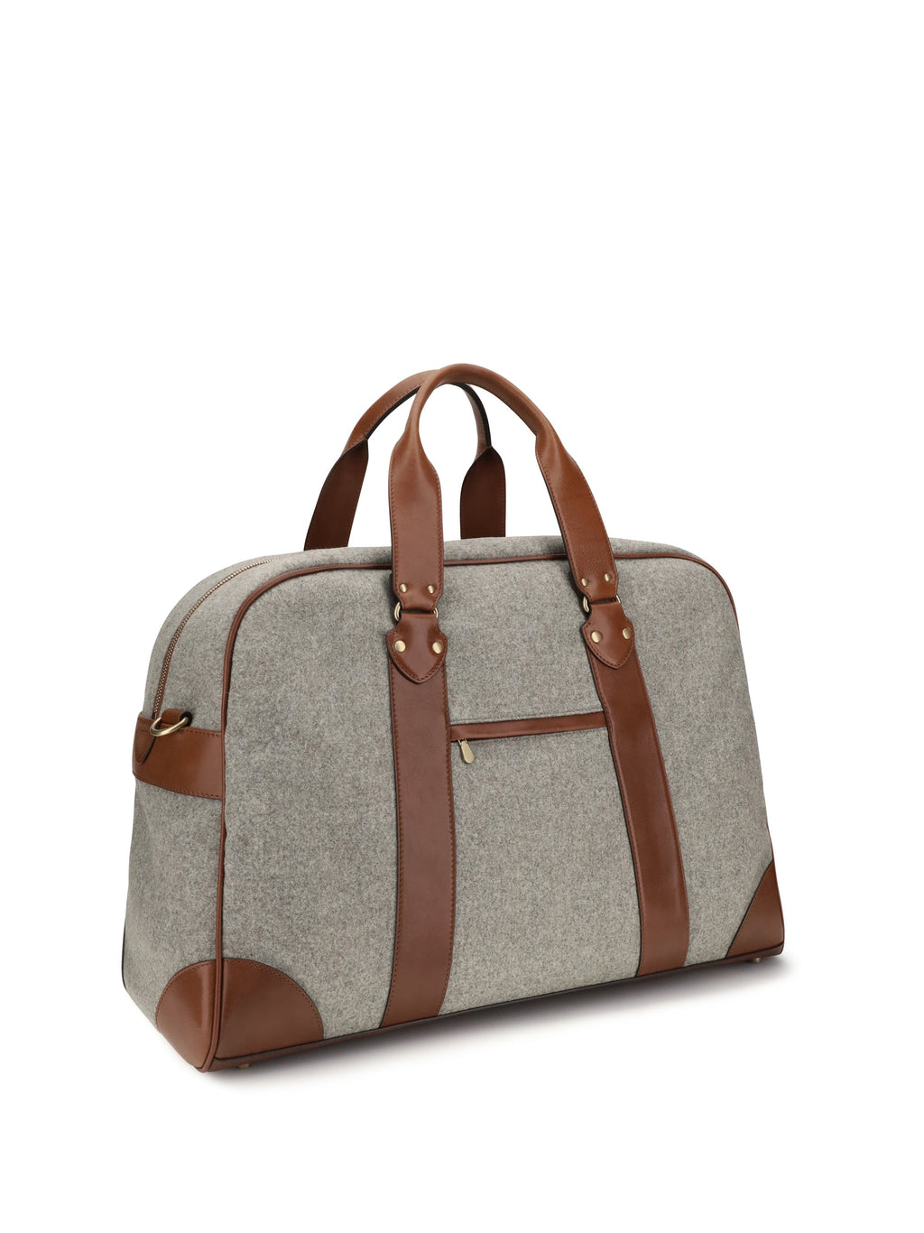 Brunello Cucinelli Men Wool And Leather Travel Bag