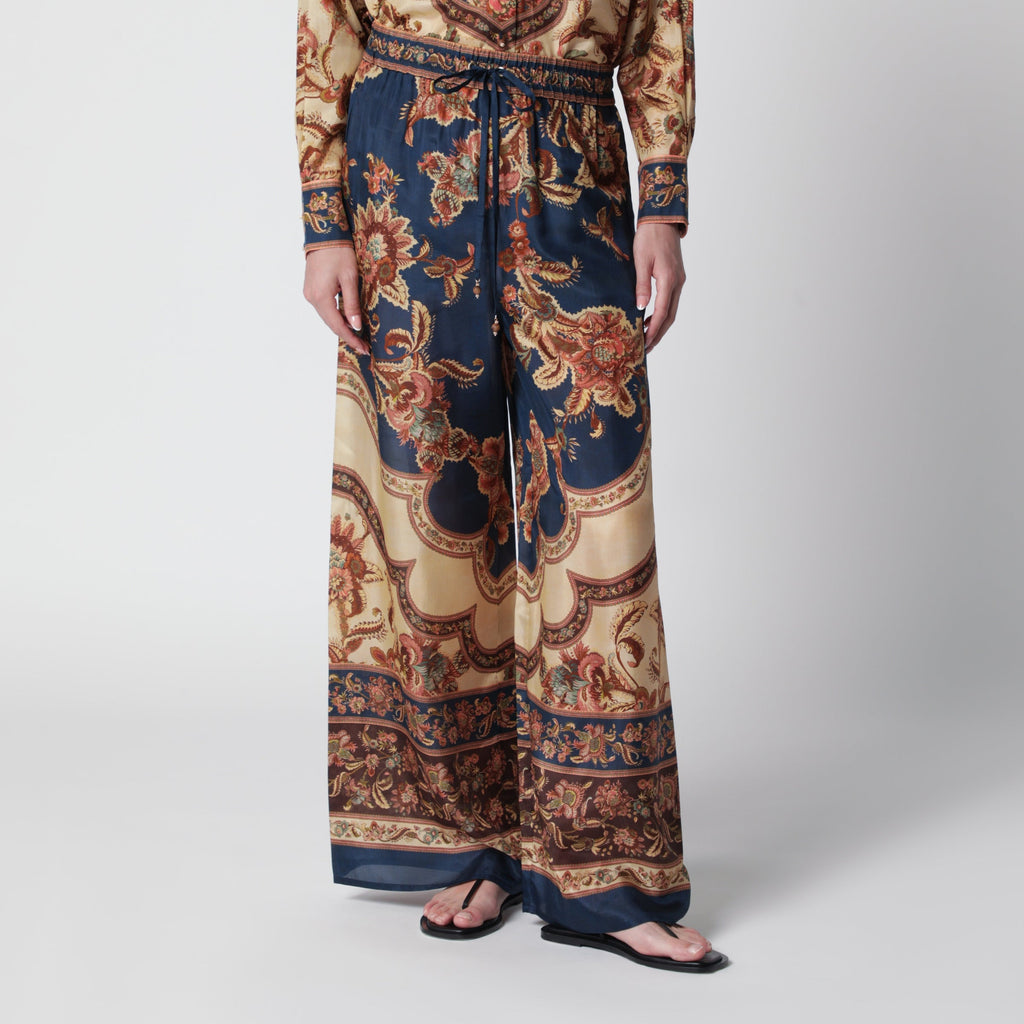 Zimmermann Aster Navy Jacobean Trousers Women
