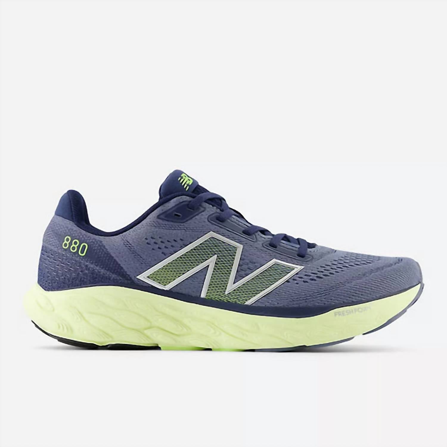 Men's Fresh Foam X 880V14 Running Shoes In Arctic Grey With Yellow