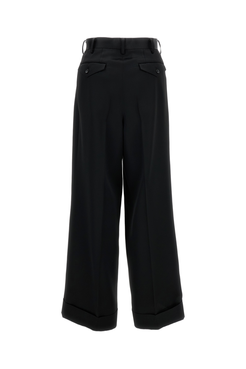 Black Pleated Tailored Trousers