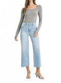 Scissor Cut Wide Leg Jeans In One Color