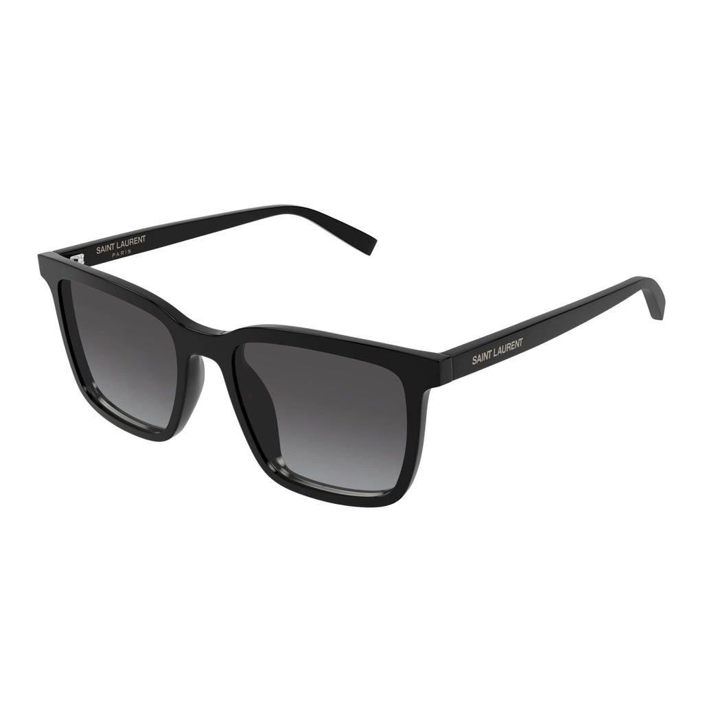 Rectangular Sunglasses In Glossy Black Acetate