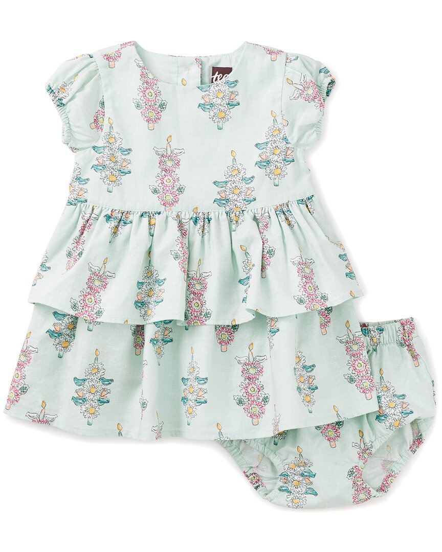 Tea Collection Puff Sleeve Linen-Blend Baby Dress Set