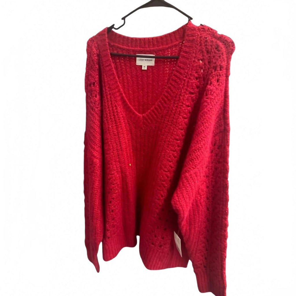 V-Neck Sweater In Red